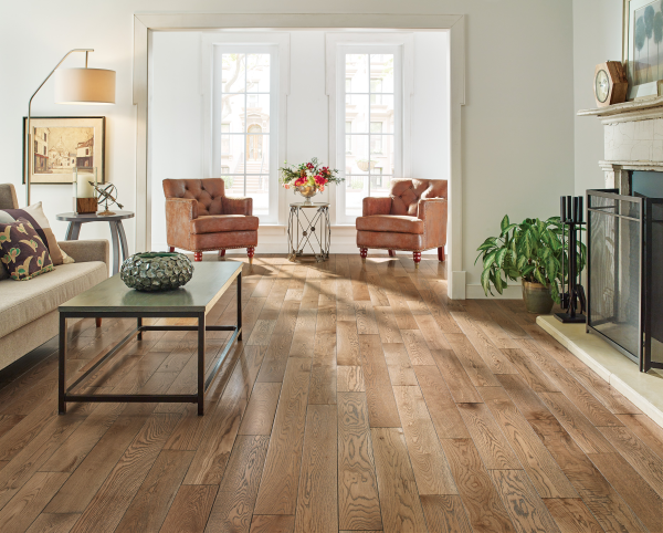 Hartco TIMBERBRUSHED - 3/4 in Hay Ground 5 in Solid Hardwood