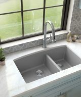 MSI Undermount Quartz Composite 32 1/2 in  x  19 1/2 in Double Bowl
