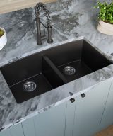 MSI Undermount Quartz Composite 32 1/2 in  x  19 1/2 in Double Bowl