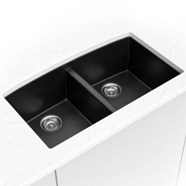 MSI Undermount Quartz Composite 32 1/2 in  x  19 1/2 in Double Bowl