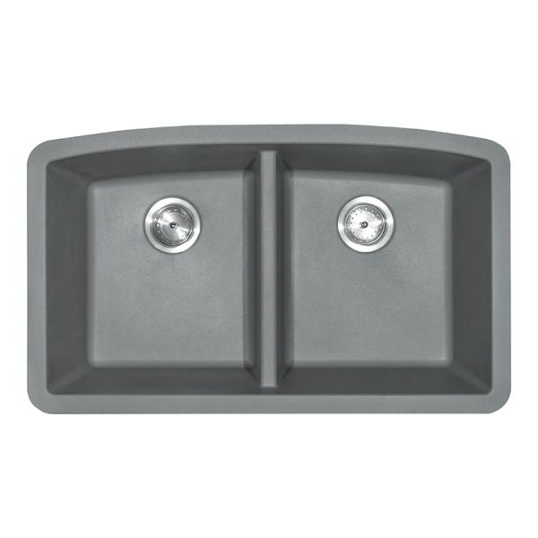 MSI Undermount Quartz Composite 32 1/2 in  x  19 1/2 in Double Bowl