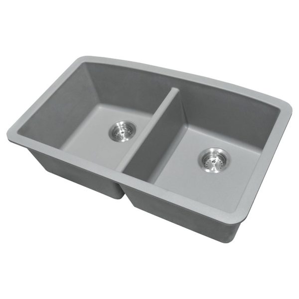 MSI Undermount Quartz Composite 32 1/2 in  x  19 1/2 in Double Bowl