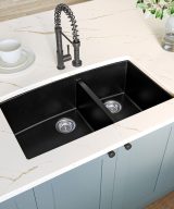 MSI Undermount Quartz Composite 32 1/2 in  x  19 1/2 in Double Bowl