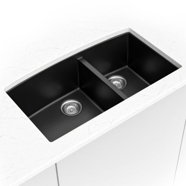 MSI Undermount Quartz Composite 32 1/2 in  x  19 1/2 in Double Bowl