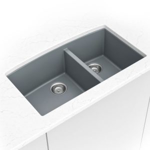 MSI Undermount Quartz Composite 32 1/2 in  x  19 1/2 in Double Bowl