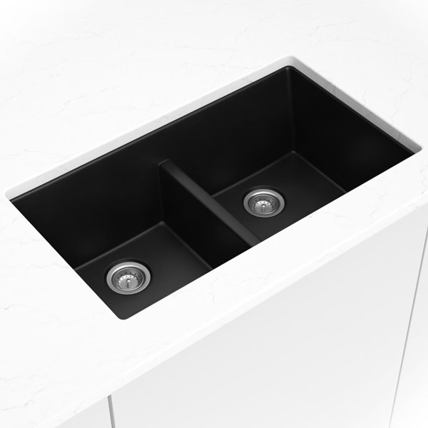 MSI Undermount Quartz Composite 32  x 19 1/2 in Double Bowl
