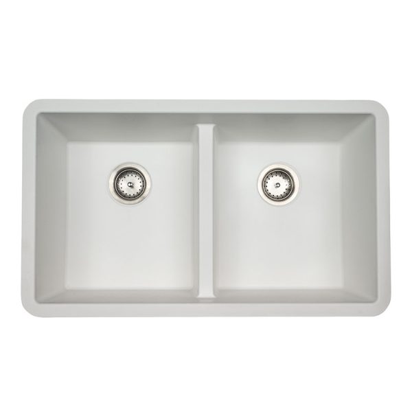 MSI Undermount Quartz Composite 32  x 19 1/2 in Double Bowl