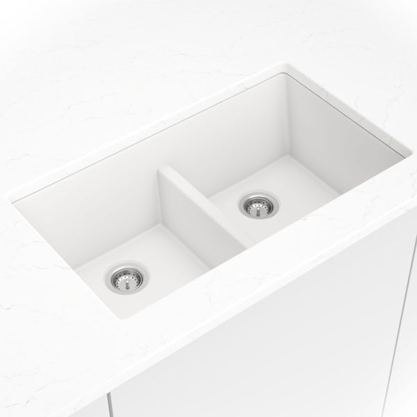 MSI Undermount Quartz Composite 32  x 19 1/2 in Double Bowl
