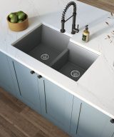 MSI Undermount Quartz Composite 32  x 21 1/4 in Double Bowl