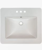 MSI 21 1/4 in x 18 1/2 in Overmount White Rectangle 2118