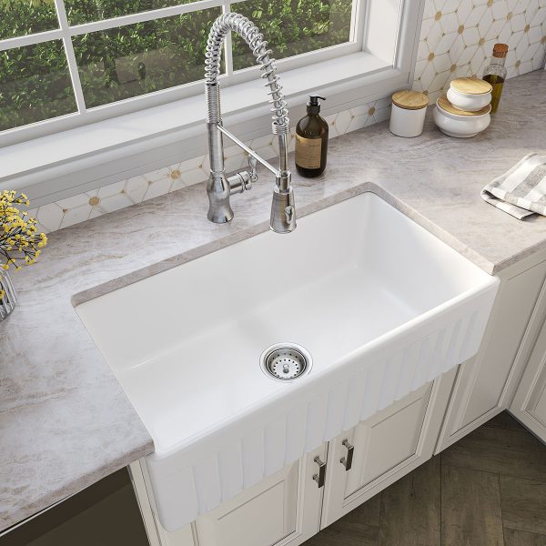 MSI Undermount Fireclay 33 in  x  18 in Single Bowl