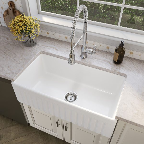 MSI Undermount Fireclay 33 in  x  18 in Single Bowl