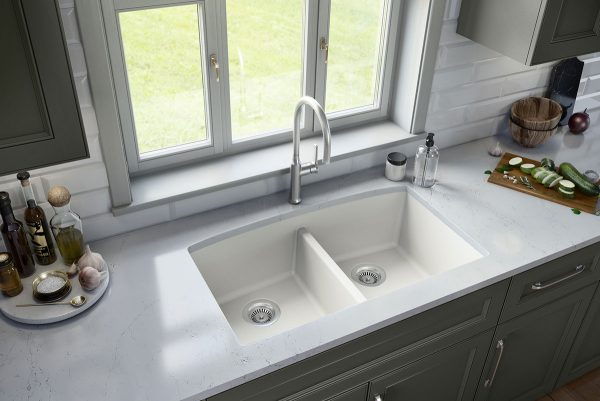 MSI Undermount Quartz Composite 32 1/2 in  x  19 1/2 in Double Bowl