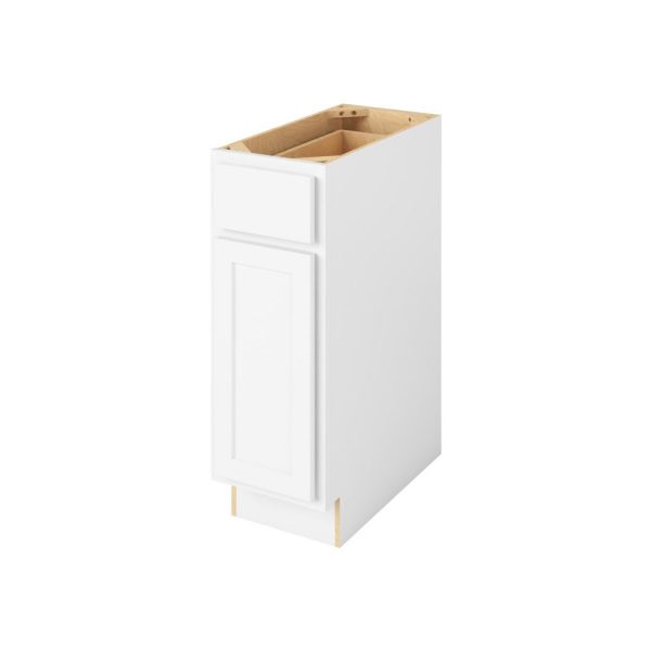 Hudson - 12" Base Cabinet, 1 Door-1 Drawer, 1 Shelf in White HWH-B12