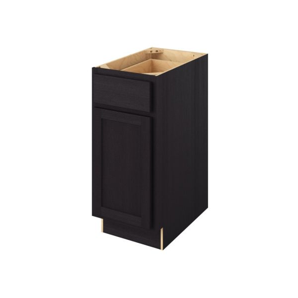 Hudson - 15" Base Cabinet, 1 Door-1 Drawer, 1 Shelf in Espresso HES-B15