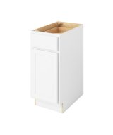 Hudson - 15" Base Cabinet, 1 Door-1 Drawer, 1 Shelf in White HWH-B15