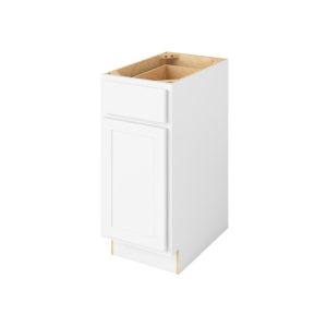 Hudson - 15" Base Cabinet, 1 Door-1 Drawer, 1 Shelf in White HWH-B15