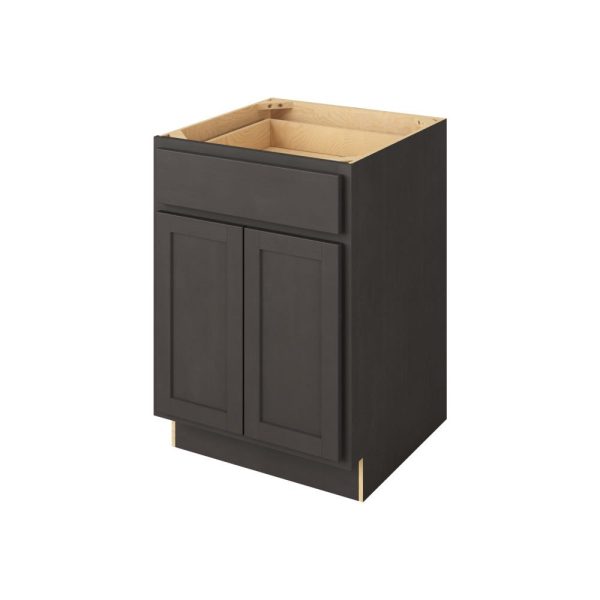 Hudson - 24" Base Cabinet, 2 Doors-1 Drawer, 1 Shelf in Slate HSL-B24