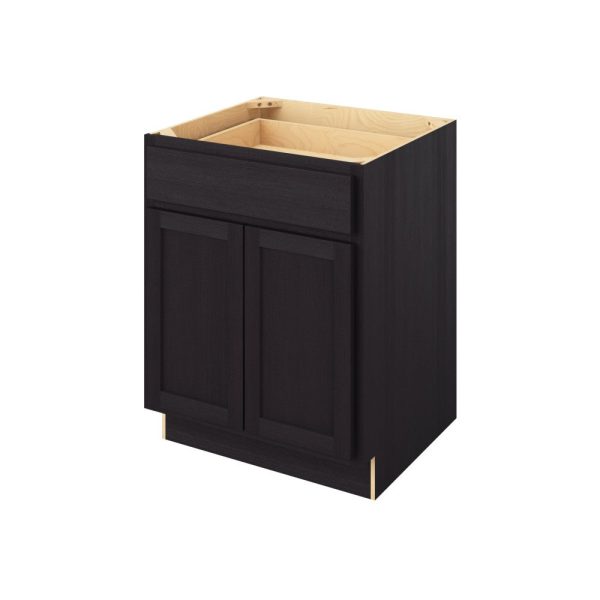 Hudson - 27" Base Cabinet, 2 Doors-1 Drawer, 1 Shelf in Espresso HES-B27