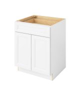 Monaco - 27" Base Cabinet, 2 Doors-1 Drawer, 1 Shelf in White MWH-B27