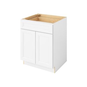 Monaco - 27" Base Cabinet, 2 Doors-1 Drawer, 1 Shelf in White MWH-B27
