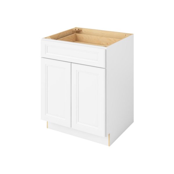 Monaco - 27" Base Cabinet, 2 Doors-1 Drawer, 1 Shelf in White MWH-B27
