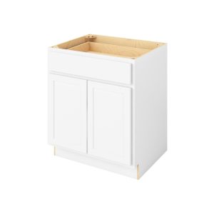 Hudson - 30" Base Cabinet, 2 Doors-1 Drawer, 1 Shelf in White HWH-B30