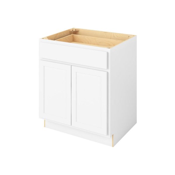 Hudson - 30" Base Cabinet, 2 Doors-1 Drawer, 1 Shelf in White HWH-B30