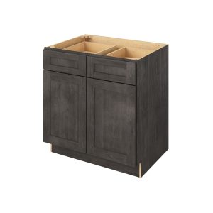 Cooper - 33" Base Cabinet, 2 Doors-2 Drawers, 1 Shelf in Slate CSL-B33
