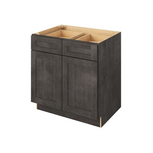 Cooper - 33" Base Cabinet, 2 Doors-2 Drawers, 1 Shelf in Slate CSL-B33