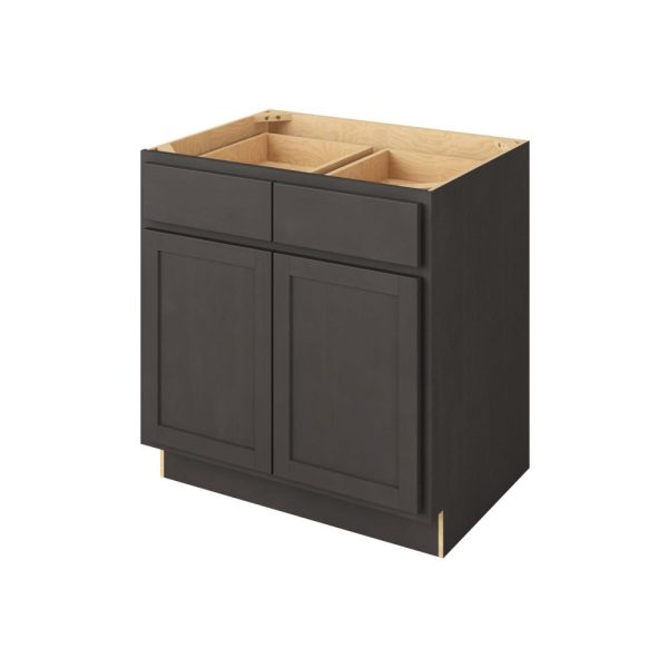 Hudson - 33" Base Cabinet, 2 Doors-2 Drawers, 1 Shelf in Slate HSL-B33