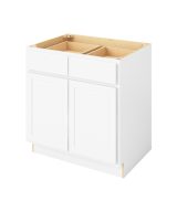 Hudson - 33" Base Cabinet, 2 Doors-2 Drawers, 1 Shelf in White HWH-B33