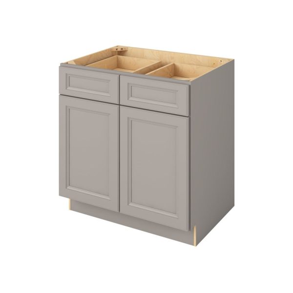 Monaco - 33" Base Cabinet, 2 Doors-2 Drawers, 1 Shelf in Grey MGR-B33