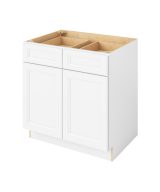Monaco - 33" Base Cabinet, 2 Doors-2 Drawers, 1 Shelf in White MWH-B33