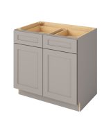 Cooper - 36" Base Cabinet, 2 Doors-2 Drawers, 1 Shelf in Grey CGR-B36