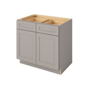 Cooper - 36" Base Cabinet, 2 Doors-2 Drawers, 1 Shelf in Grey CGR-B36