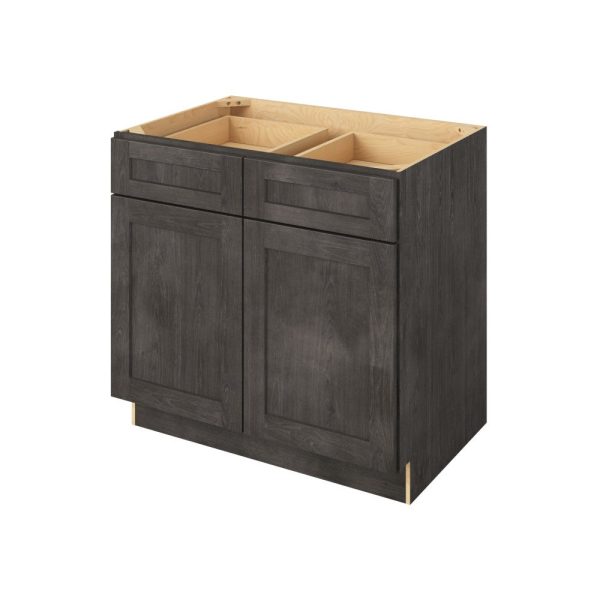 Cooper - 36" Base Cabinet, 2 Doors-2 Drawers, 1 Shelf in Slate CSL-B36