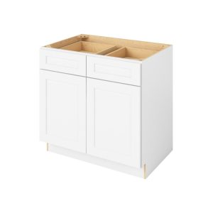 Cooper - 36" Base Cabinet, 2 Doors-2 Drawers, 1 Shelf in White CWH-B36