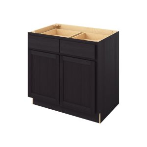 Hudson - 36" Base Cabinet, 2 Doors-2 Drawers, 1 Shelf in Espresso HES-B36