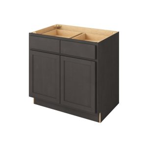 Hudson - 36" Base Cabinet, 2 Doors-2 Drawers, 1 Shelf in Slate HSL-B36