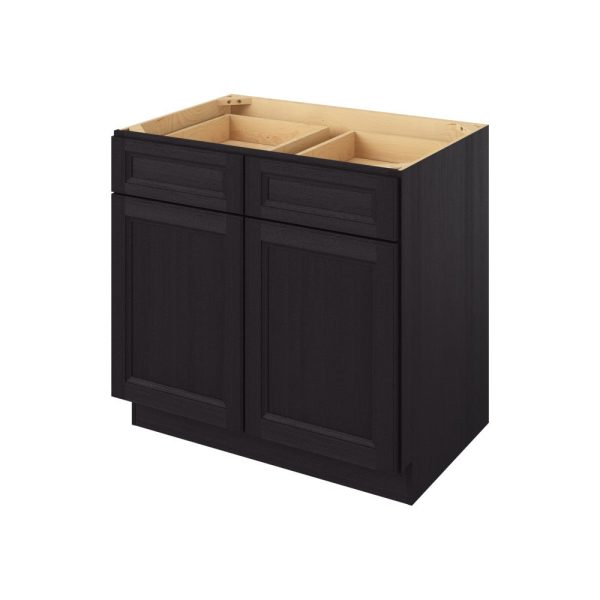 Monaco - 36" Base Cabinet, 2 Doors-2 Drawers, 1 Shelf in Espresso MES-B36