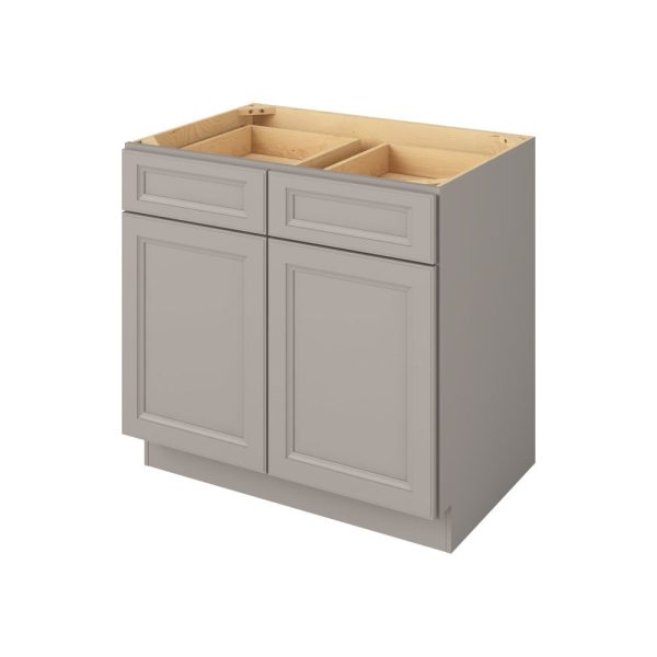 Monaco - 36" Base Cabinet, 2 Doors-2 Drawers, 1 Shelf in Grey MGR-B36