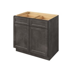 Monaco - 36" Base Cabinet, 2 Doors-2 Drawers, 1 Shelf in Slate MSL-B36
