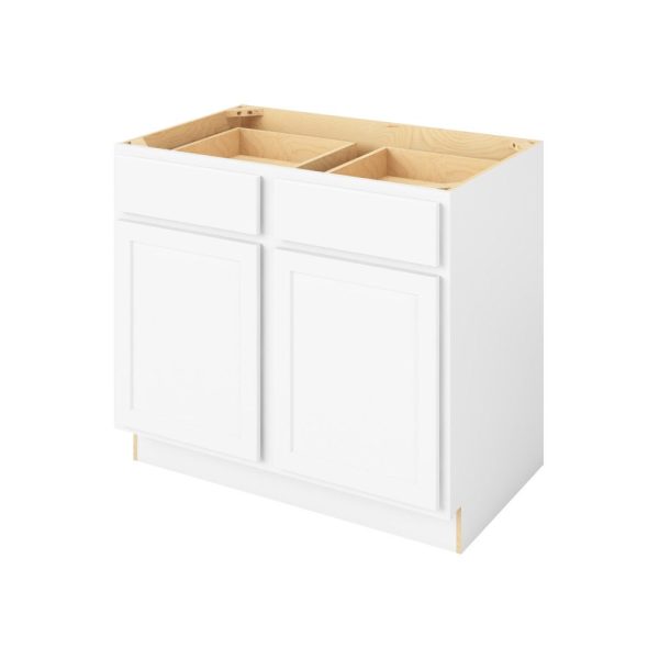Hudson - 39" Base Cabinet, 2 Doors-2 Drawers, 1 Shelf in White HWH-B39