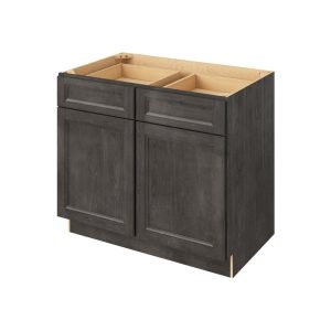 Monaco - 39" Base Cabinet, 2 Doors-2 Drawers, 1 Shelf in Slate MSL-B39