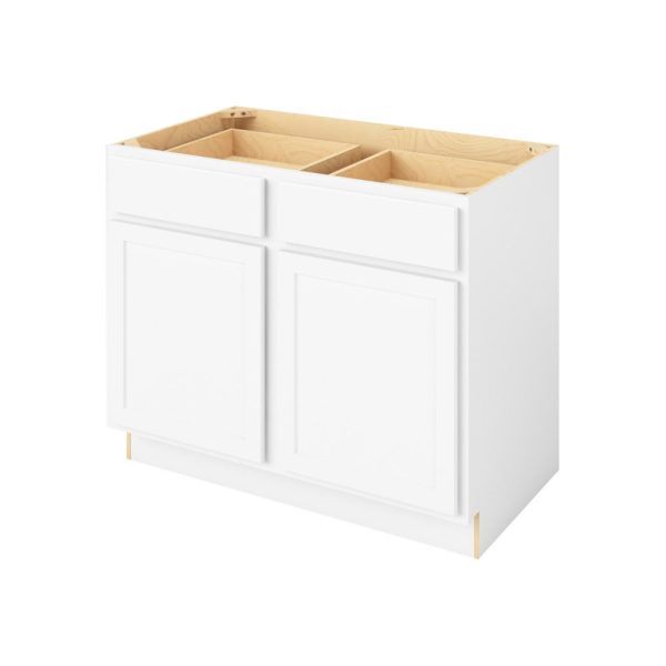 Hudson - 42" Base Cabinet, 2 Doors-2 Drawers, 1 Shelf in White HWH-B42