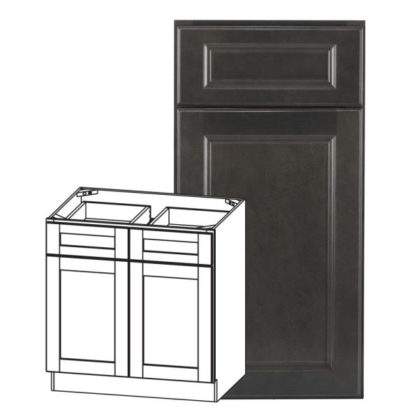 Monaco - 42" Base Cabinet, 2 Doors-2 Drawers, 1 Shelf in Slate MSL-B42
