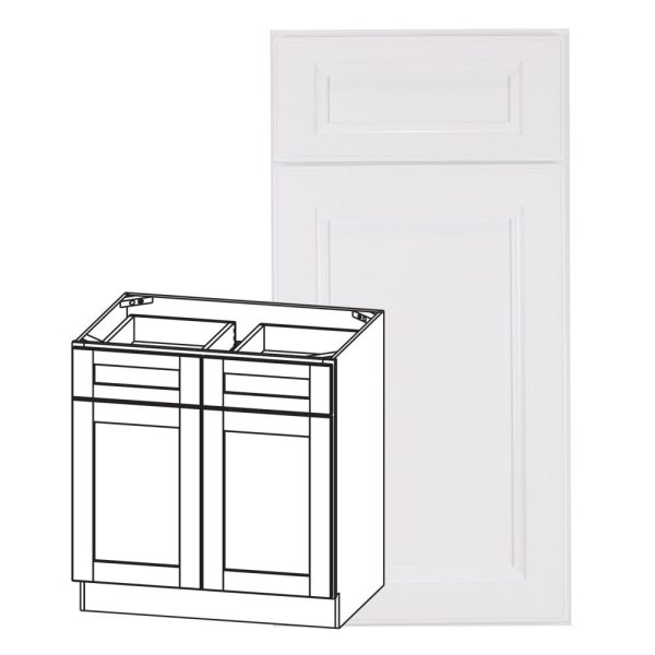 Monaco - 42" Base Cabinet, 2 Doors-2 Drawers, 1 Shelf in White MWH-B42