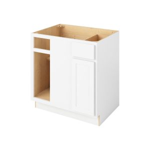 Hudson - 39"- 42" Universal Blind Base Cabinet, 1 Door-1 Drawer, 1 Shelf in White 42U-HWH-BBC39