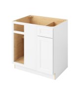 Monaco - 39"- 42" Universal Blind Base Cabinet, 1 Door-1 Drawer, 1 Shelf in White 42U-MWH-BBC39